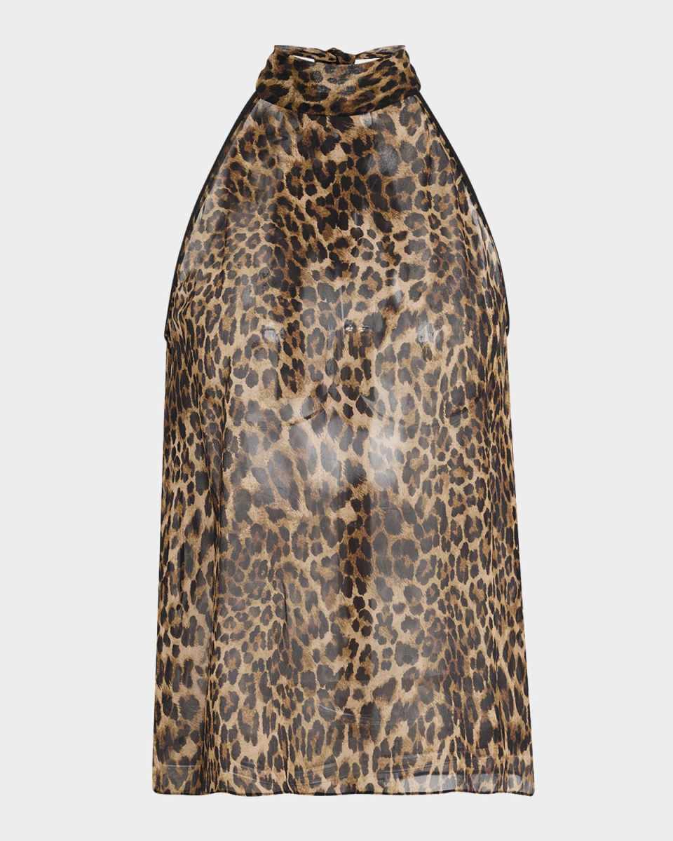 Alla Vintage Leopard Print Halter Top